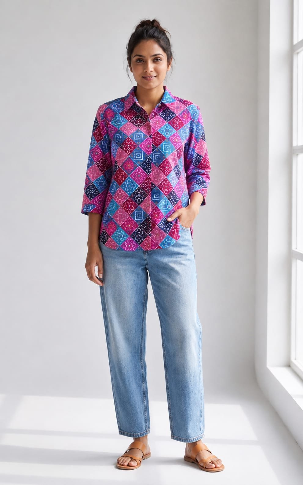 Cotton Printed Ladies Shirt