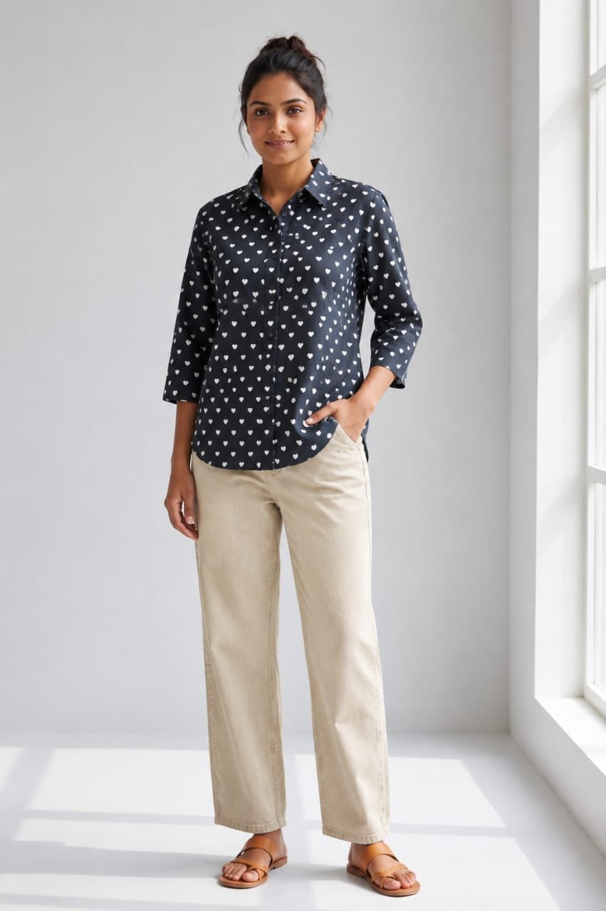 Cotton Printed Ladies Shirt
