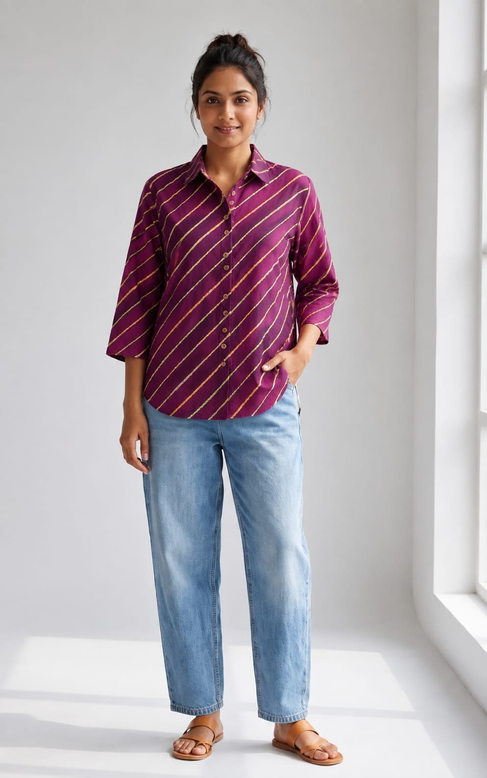 Cotton Printed Ladies Shirt