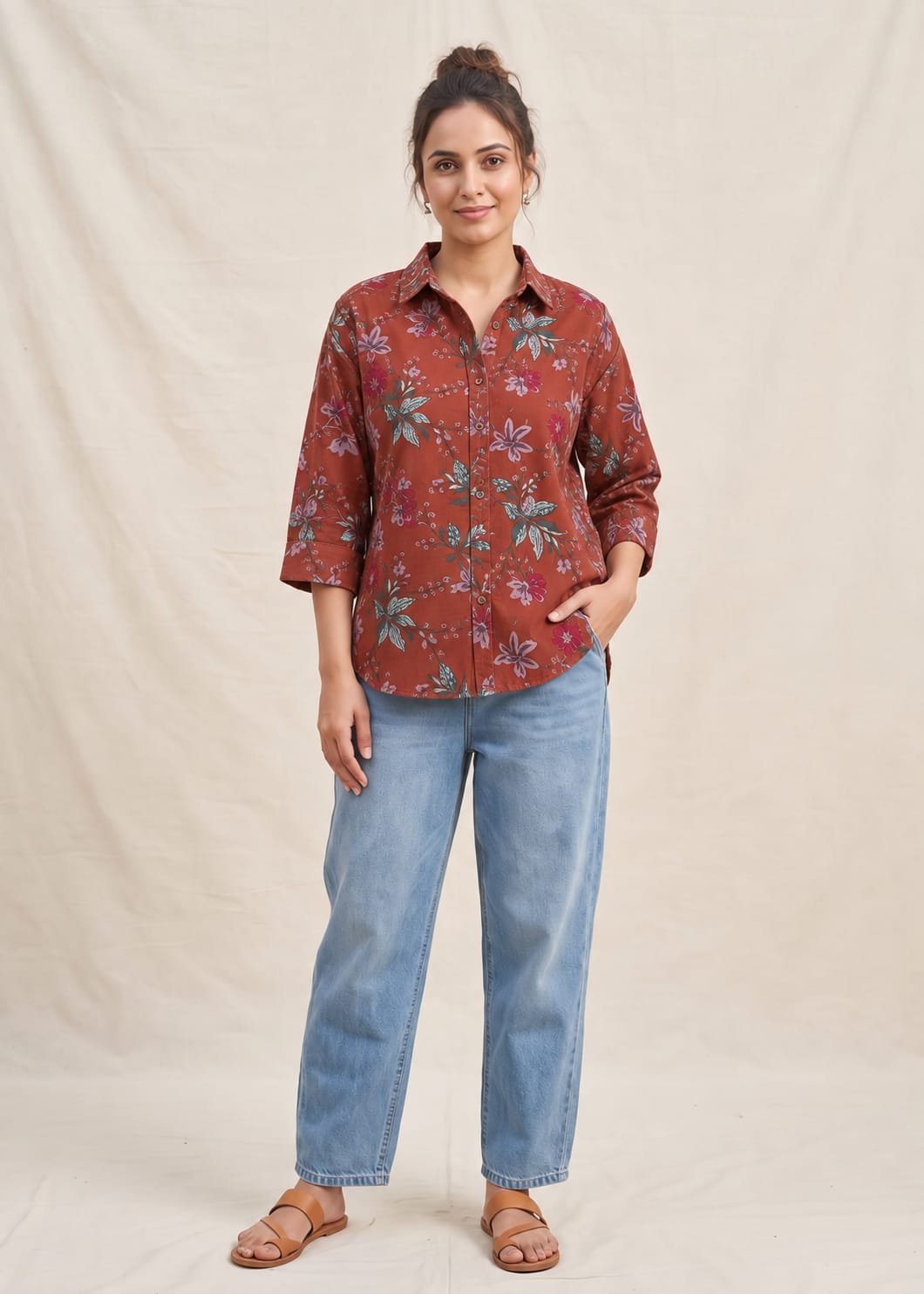 Cotton Printed Ladies Shirt