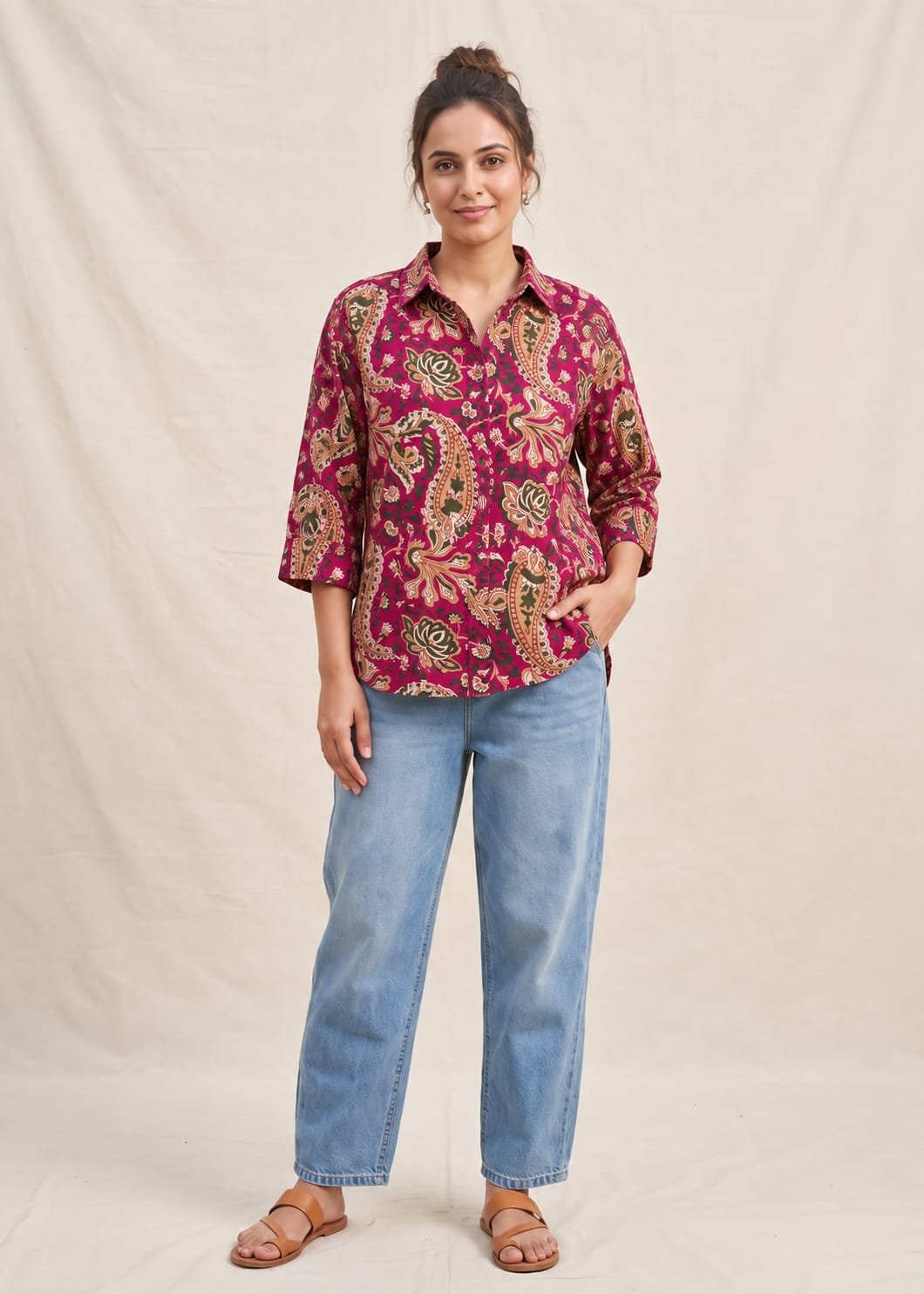 Cotton Printed Ladies Shirt