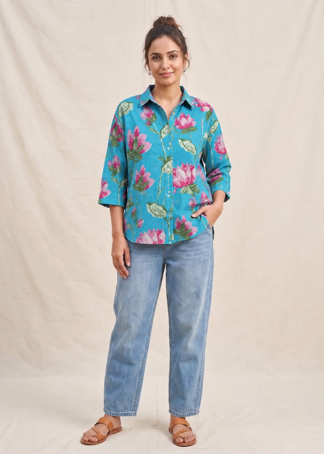 Cotton Printed Ladies Shirt