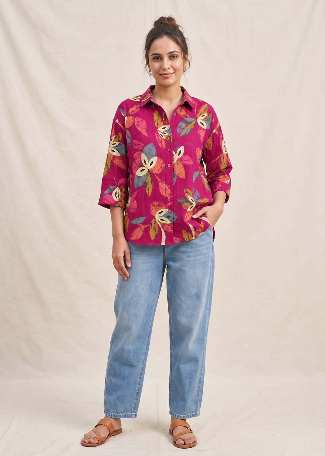 Cotton Printed Ladies Shirt