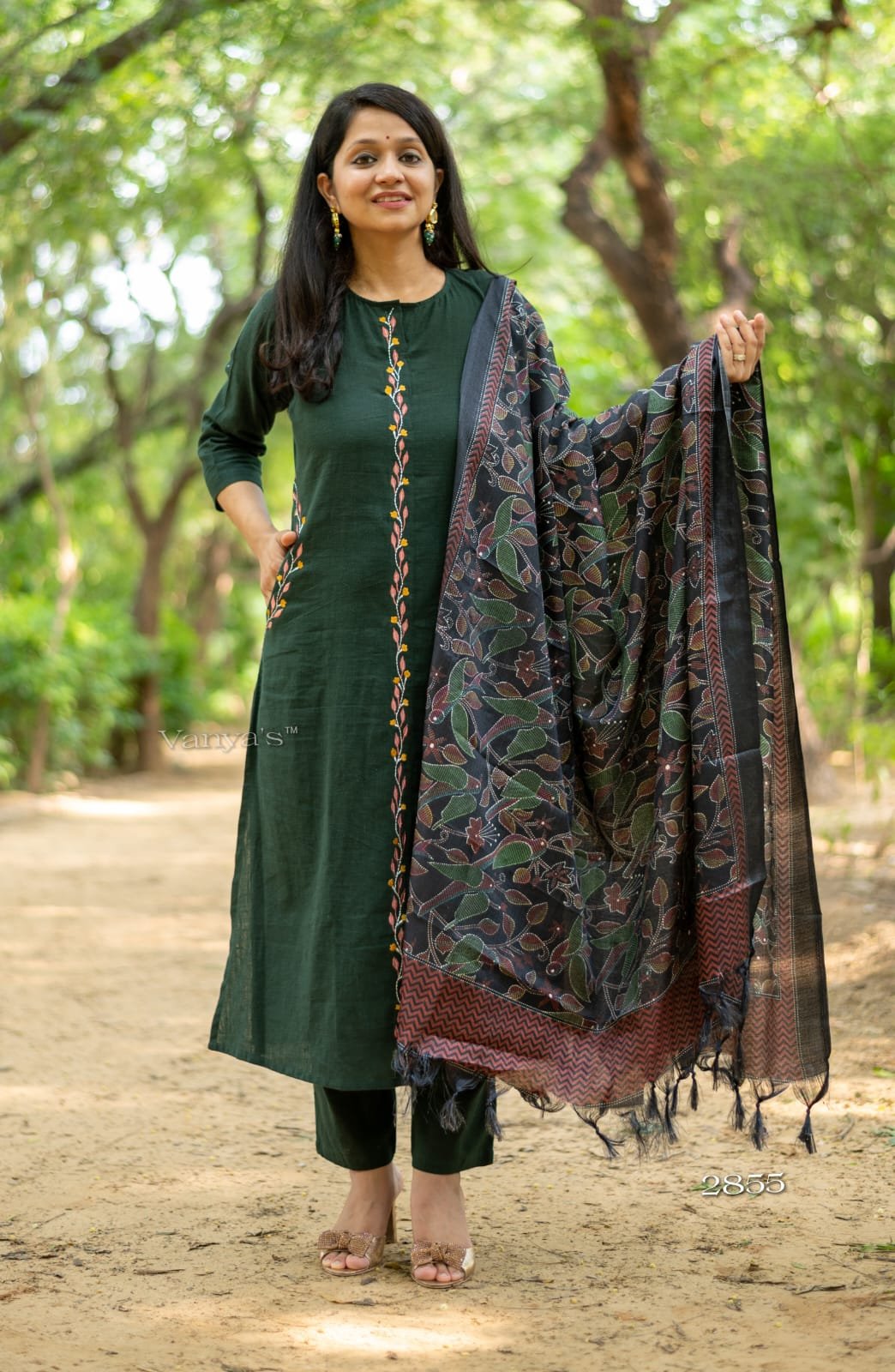 Cotton Flex Embroidered Stitched Suit Set