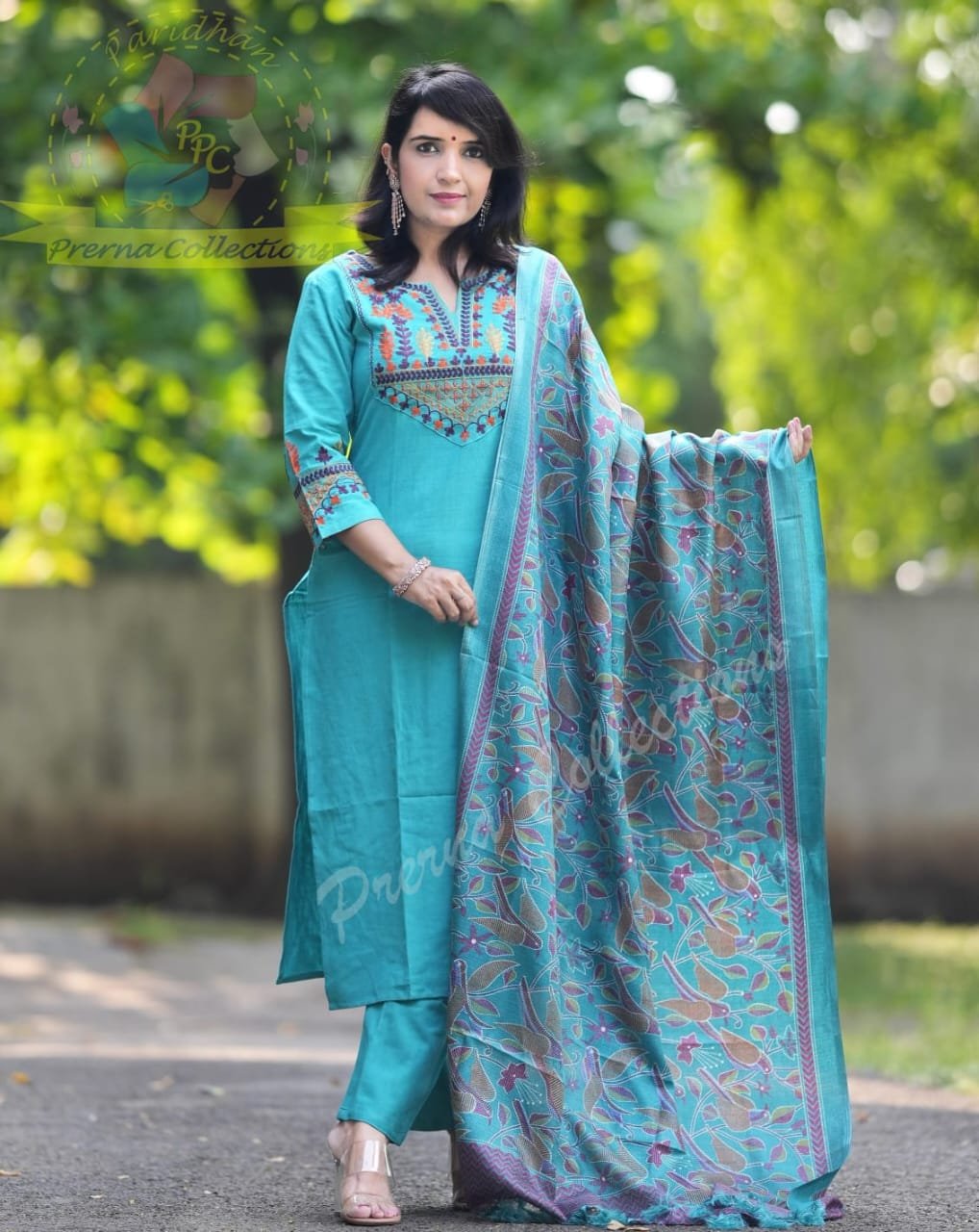 Cotton Slub Embroidered Stitched Suit Set