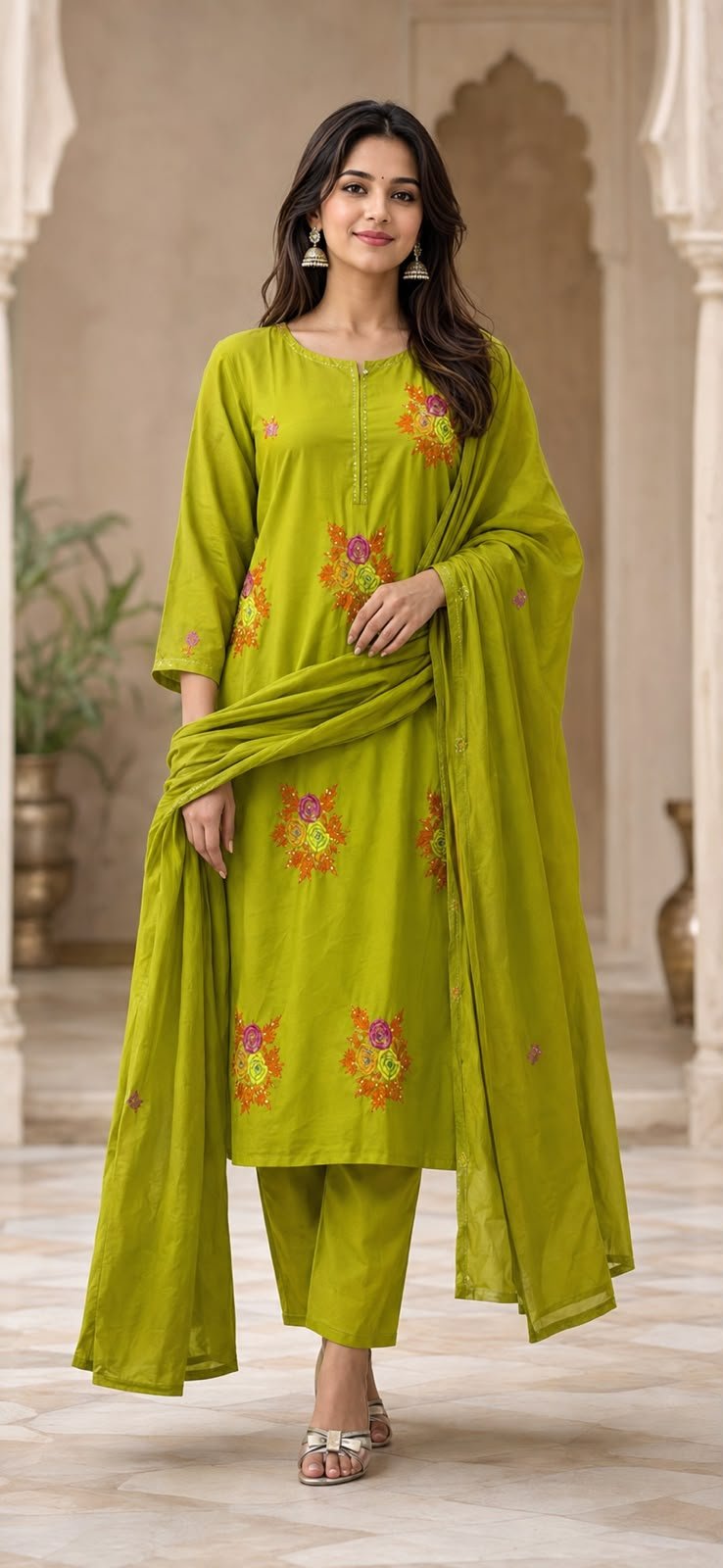 Cotton Embroidered Stitched Suit Set