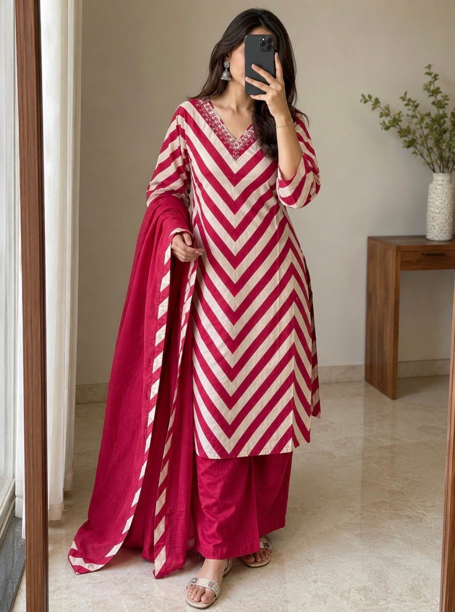 Cotton Printed Stitched Suit Set
