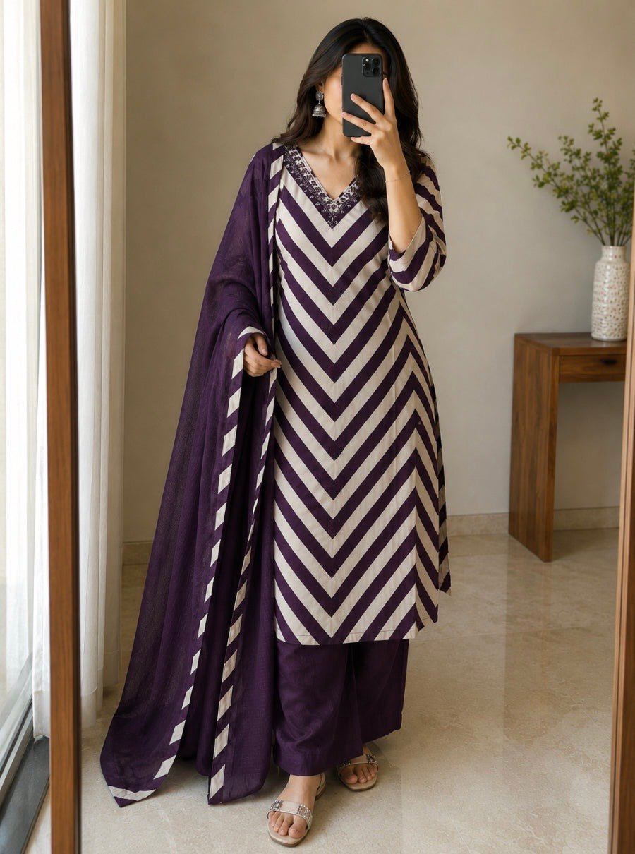 Cotton Printed Stitched Suit Set