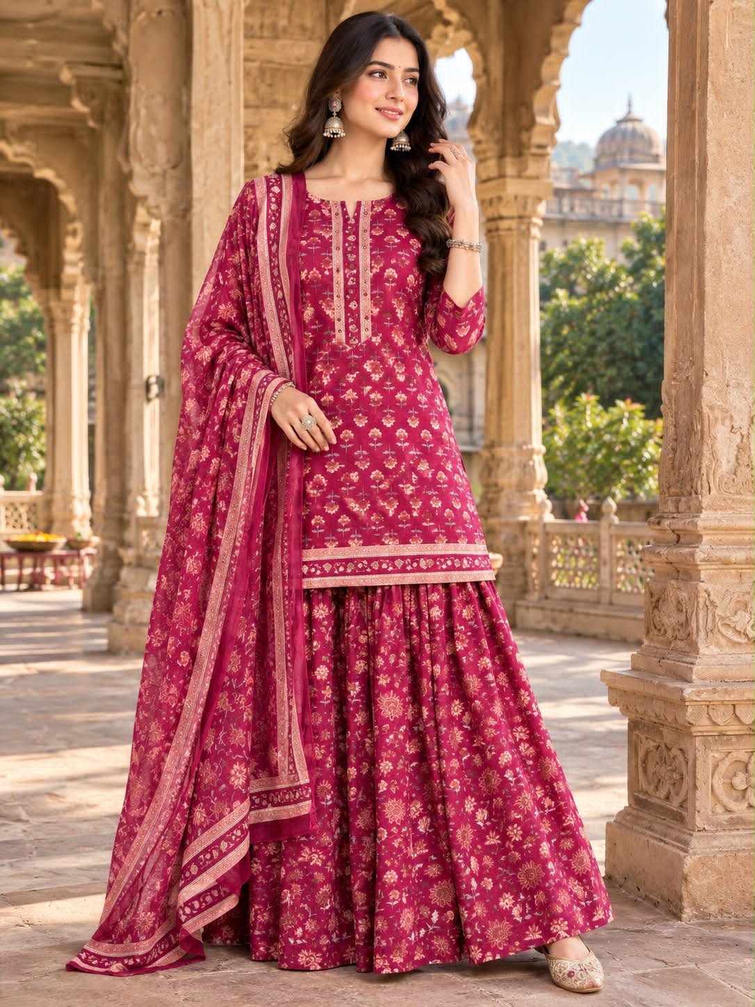 Cotton Printed Gopi Dress Set