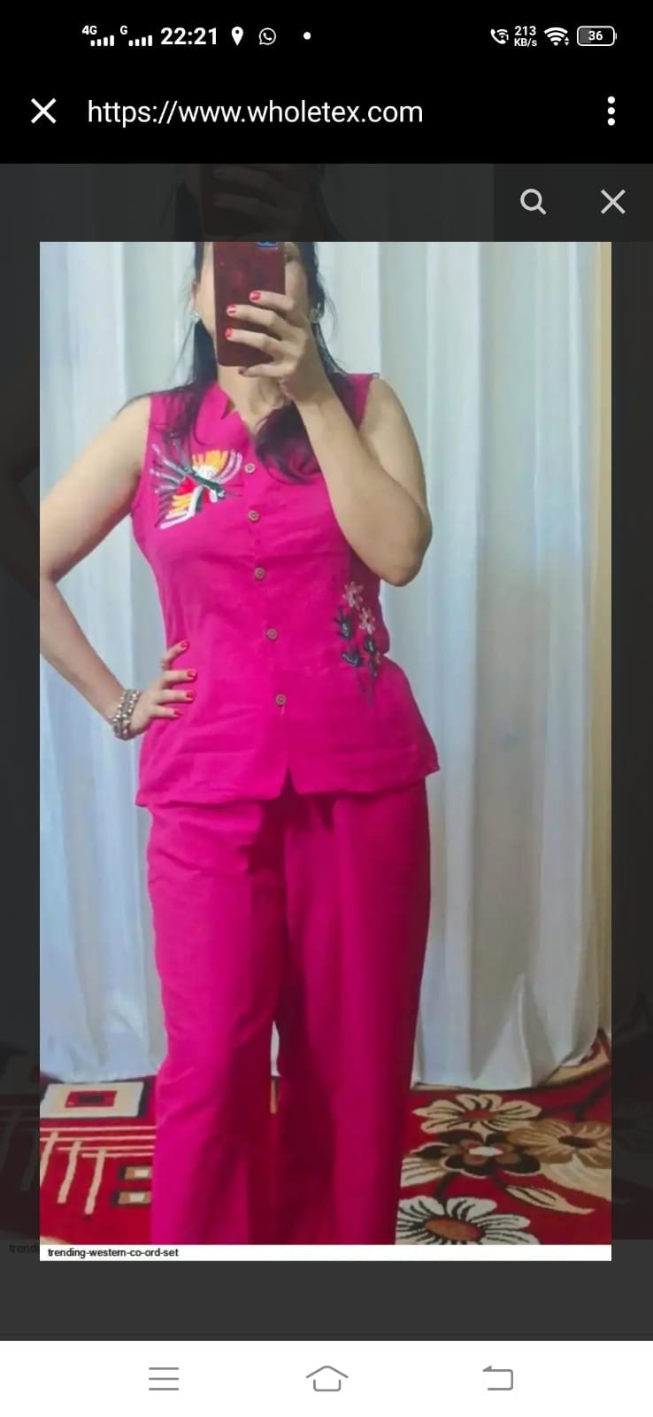 Cotton Slub Embroidered Cord Set