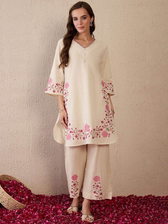 Cotton Flex Embroidered Cord Set