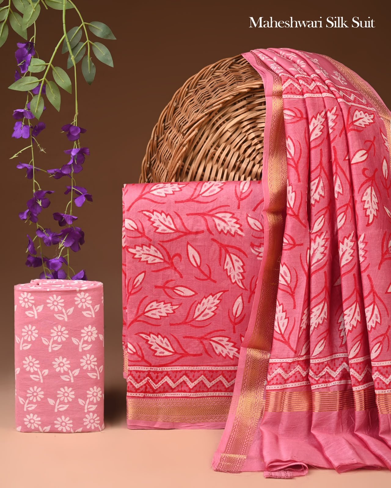 Maheshwari Block Printed Suit
