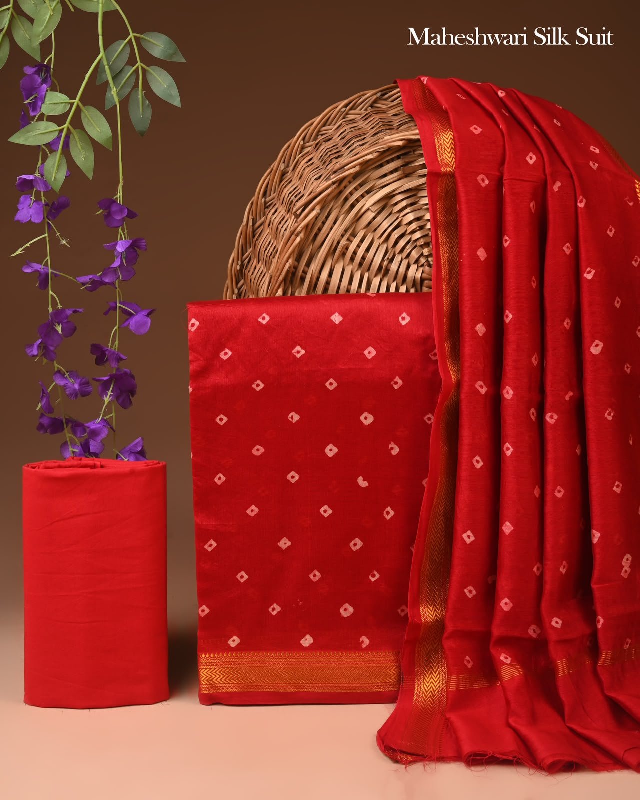 Maheshwari Block Printed Suit