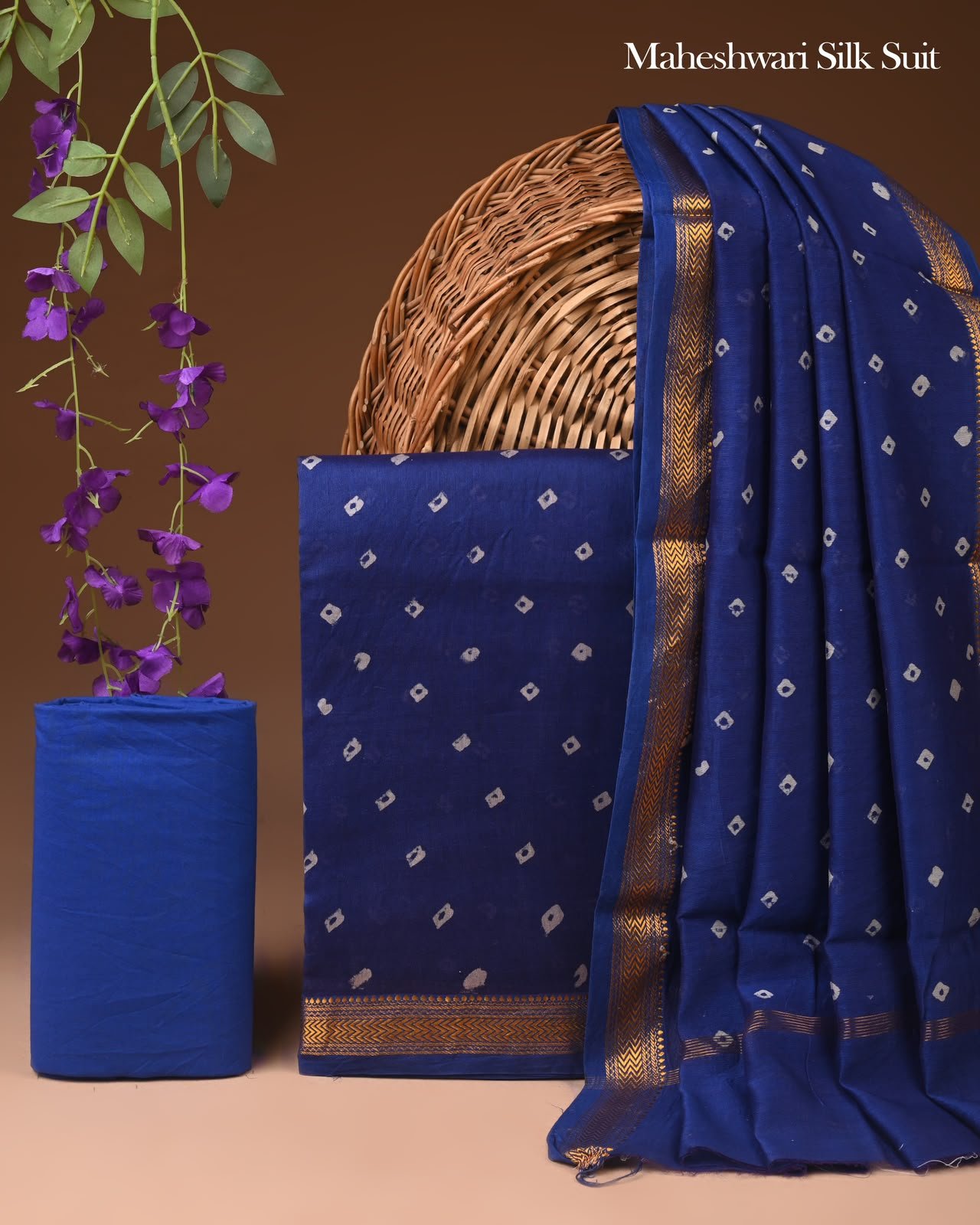 Maheshwari Block Printed Suit