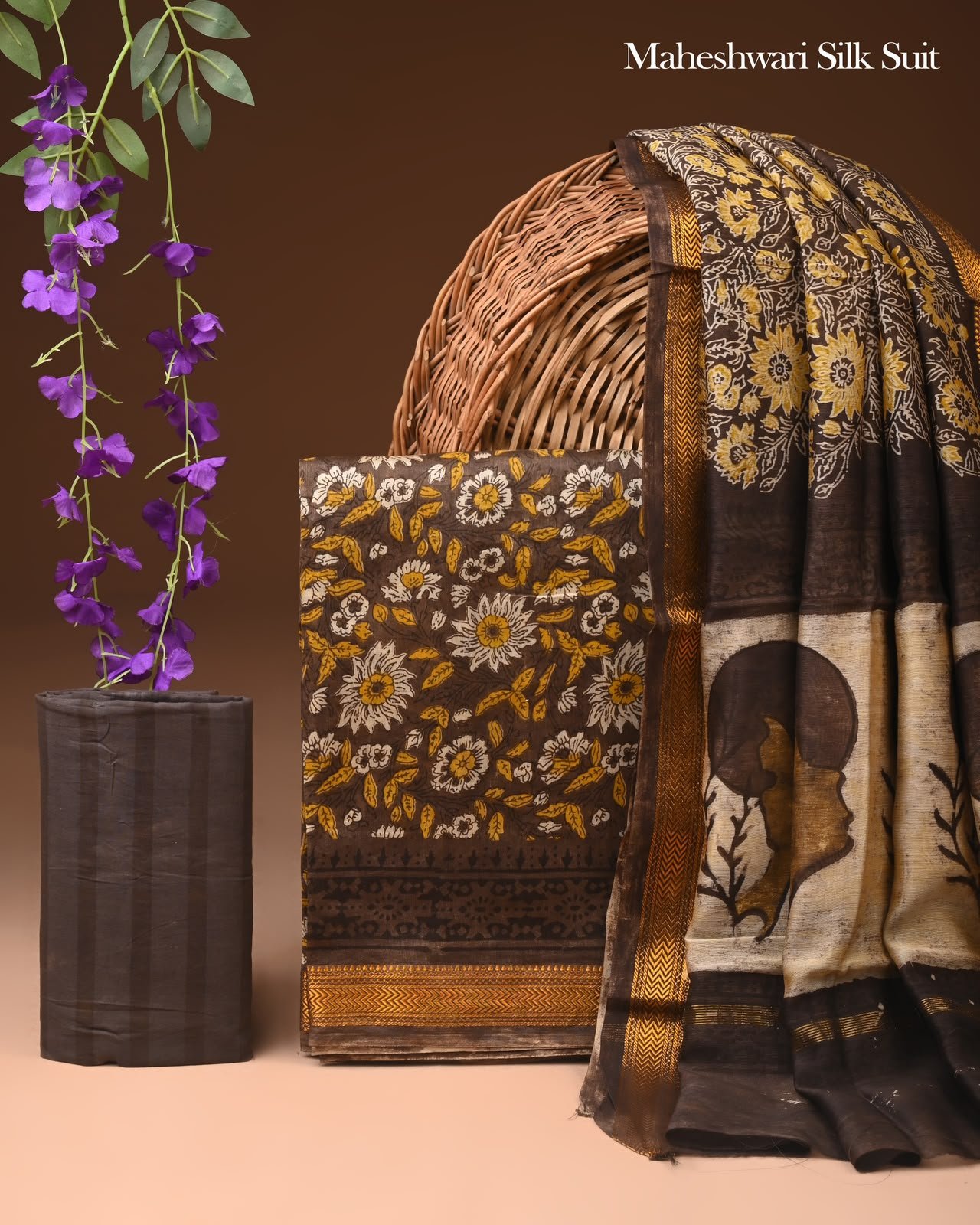 Maheshwari Block Printed Suit