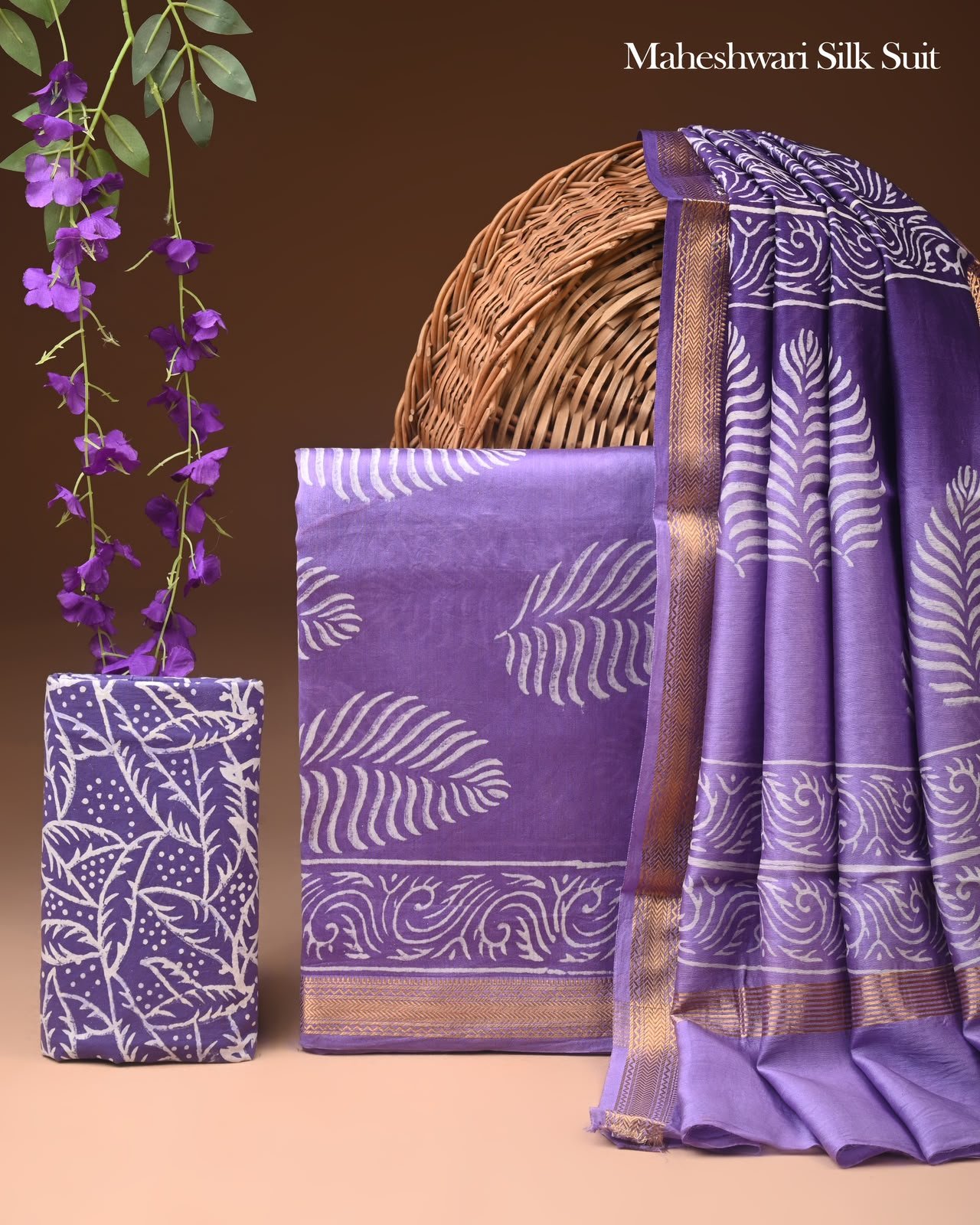 Maheshwari Block Printed Suit