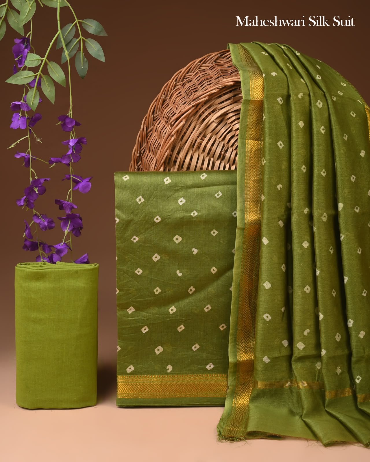 Maheshwari Block Printed Suit