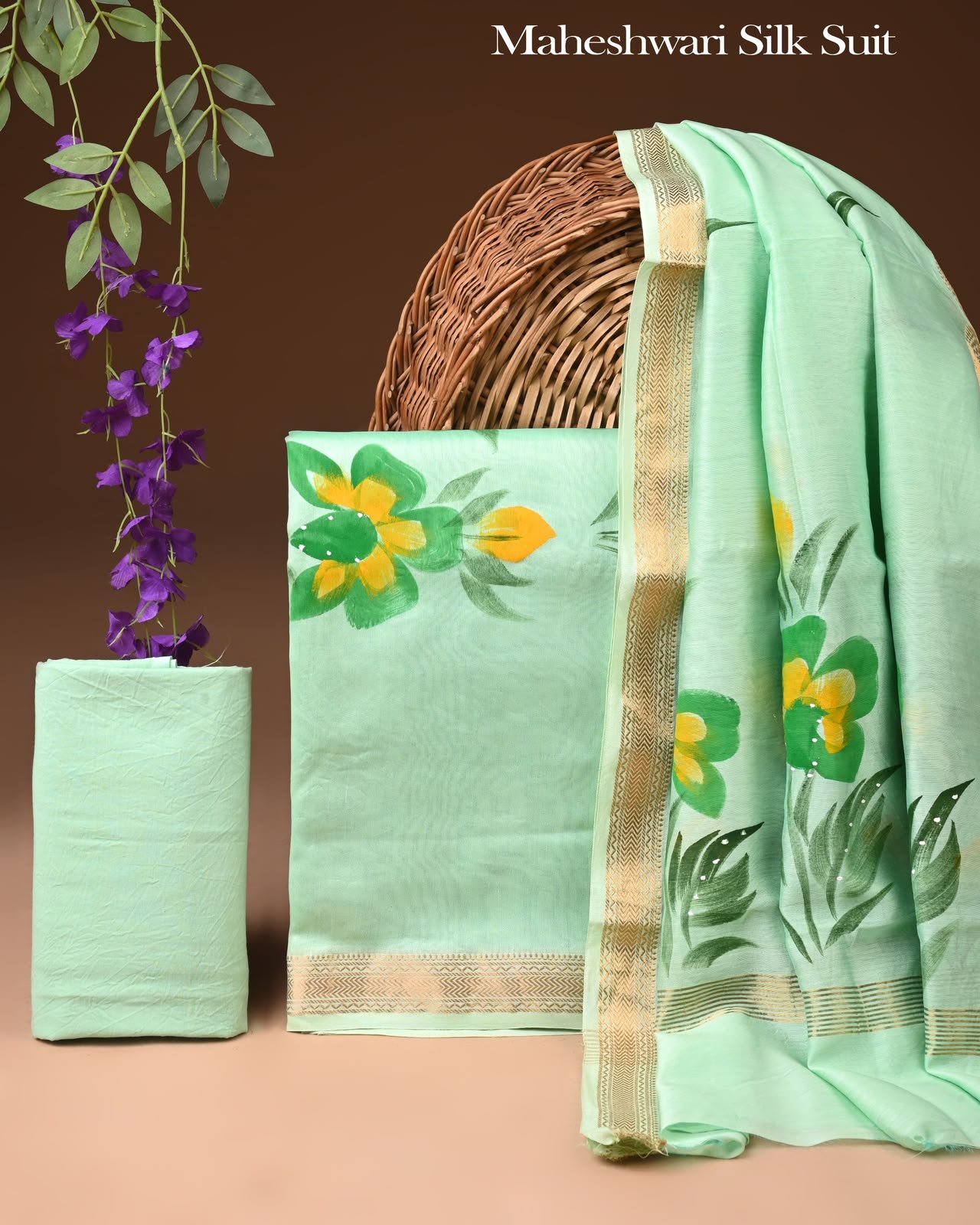 Maheshwari Block Printed Suit