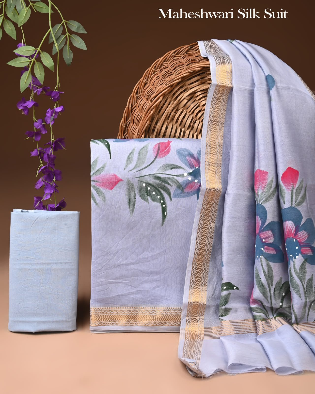 Maheshwari Block Printed Suit