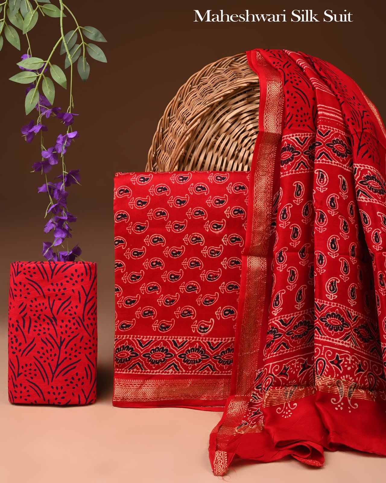 Maheshwari Block Printed Suit