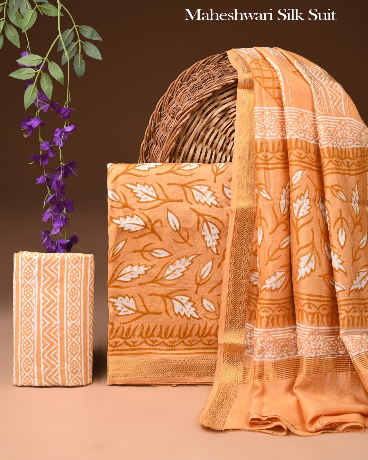 Maheshwari Block Printed Suit