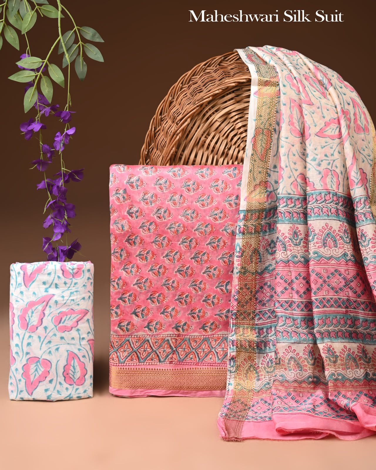 Maheshwari Block Printed Suit