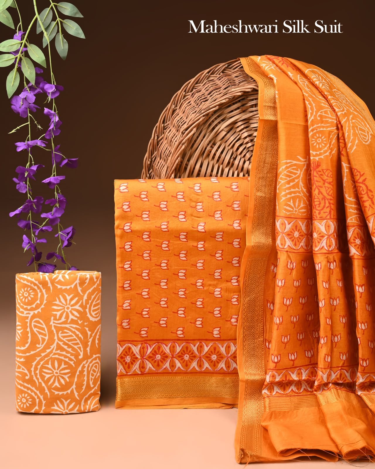 Maheshwari Block Printed Suit