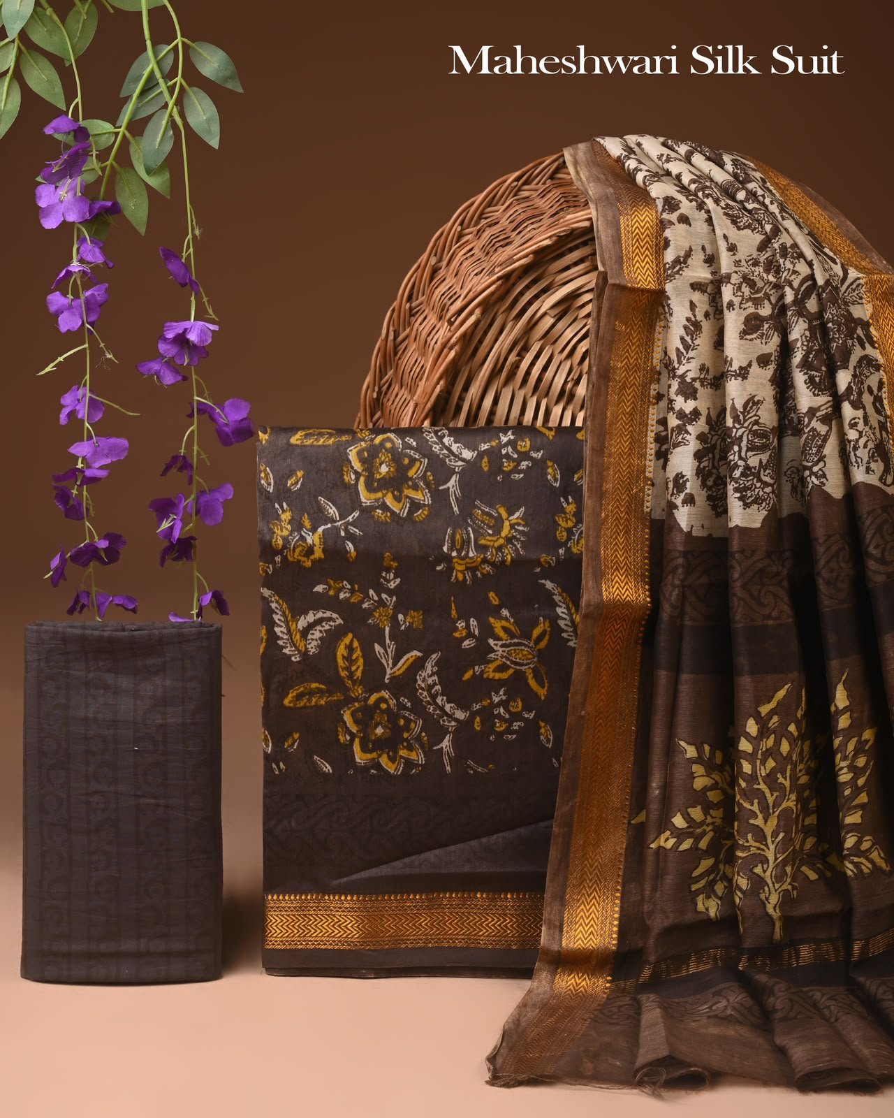 Maheshwari Block Printed Suit