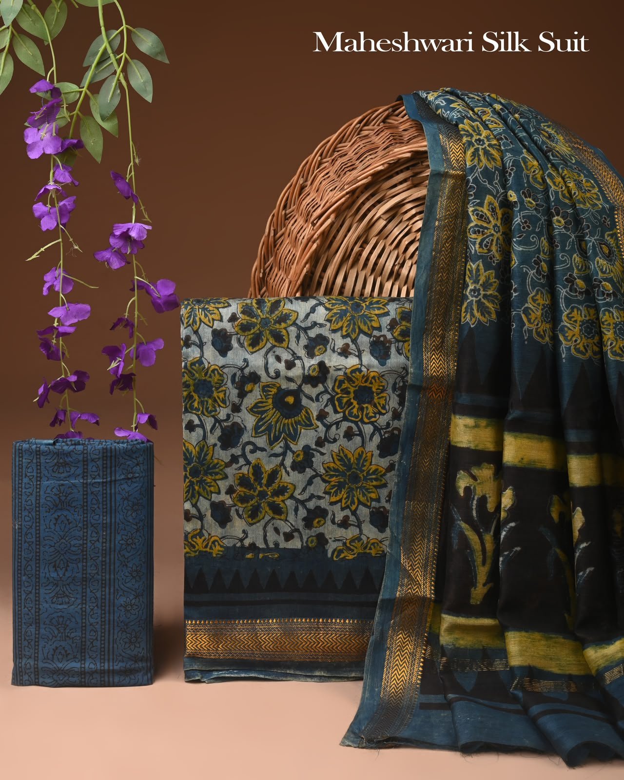 Maheshwari Block Printed Suit