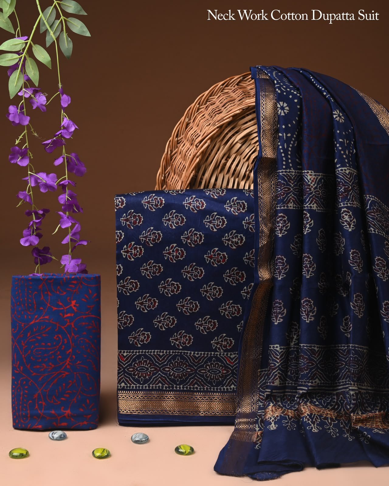 Maheshwari Block Printed Suit
