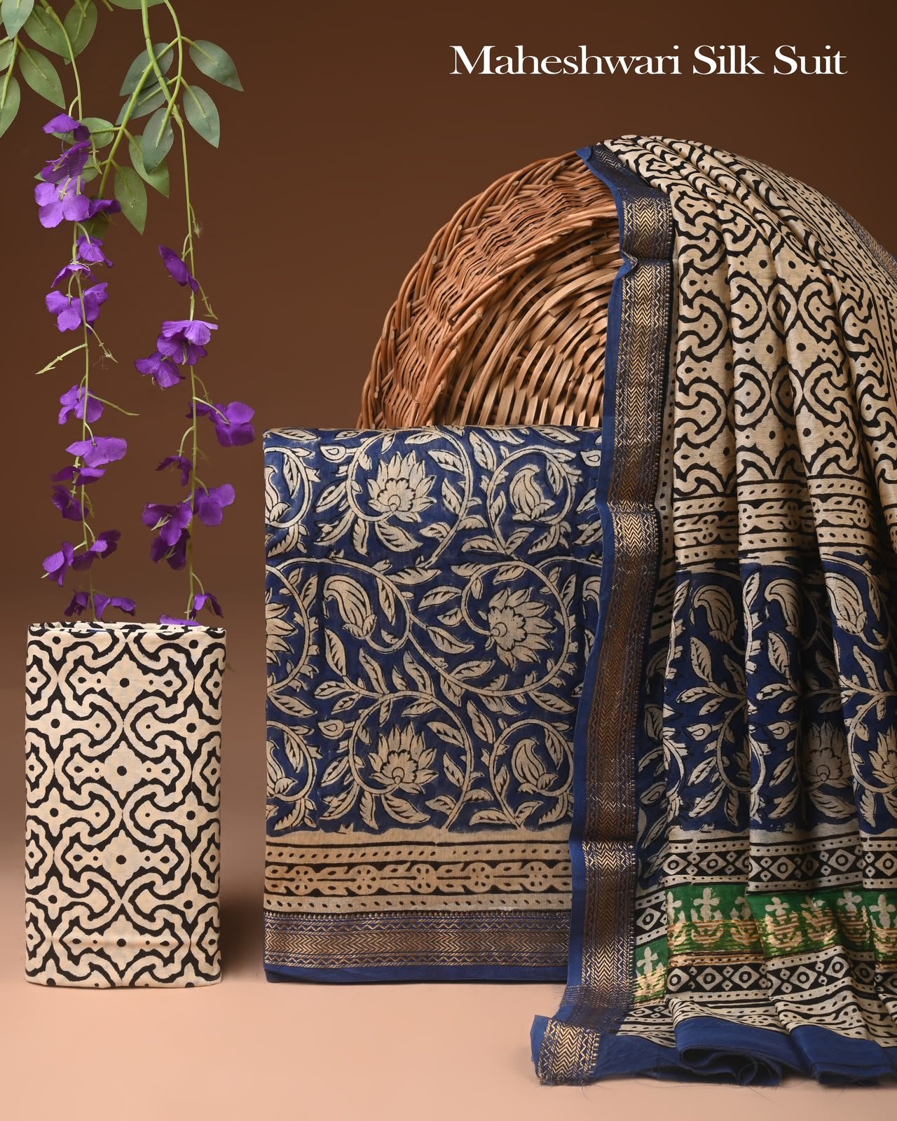Maheshwari Block Printed Suit