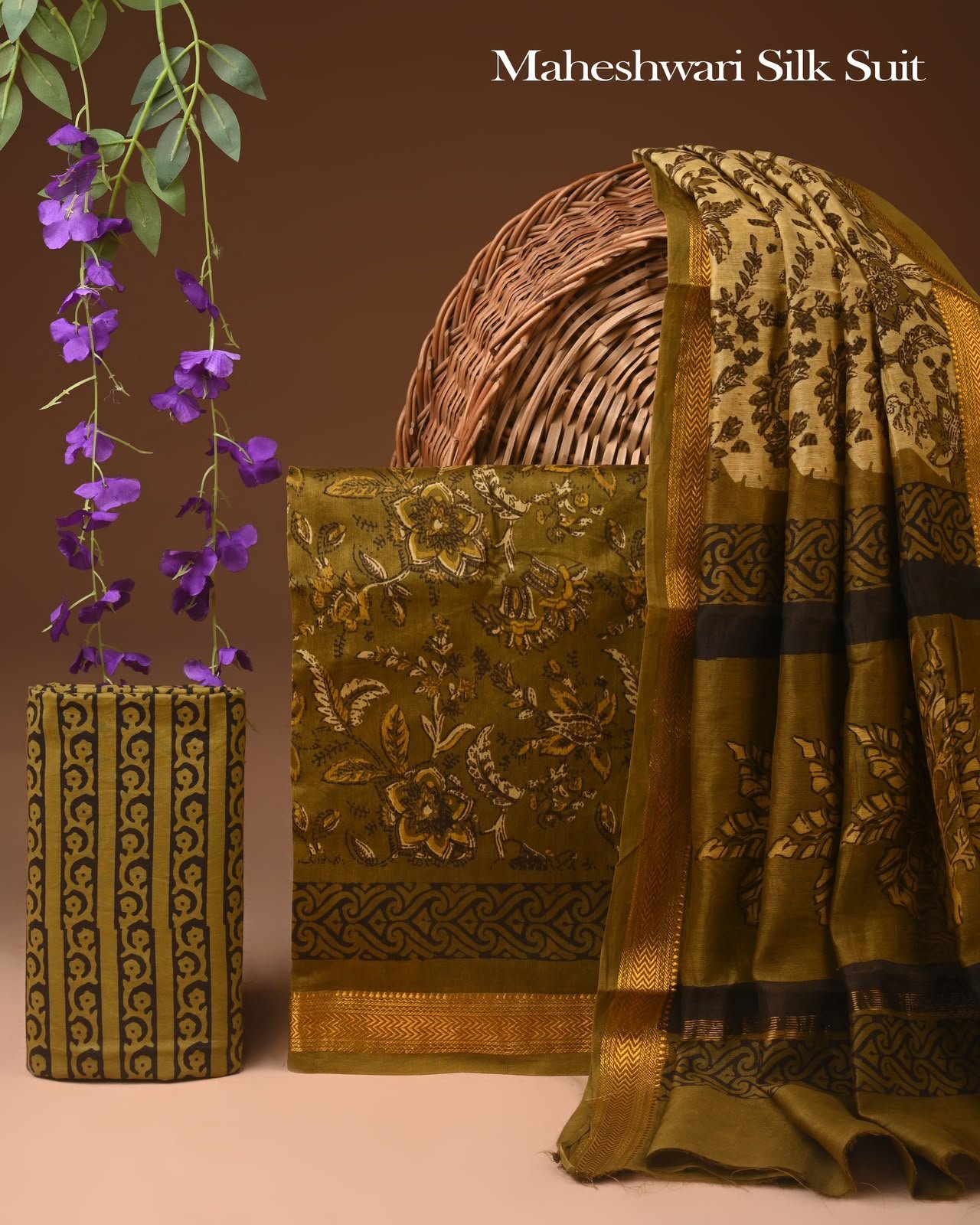 Maheshwari Block Printed Suit