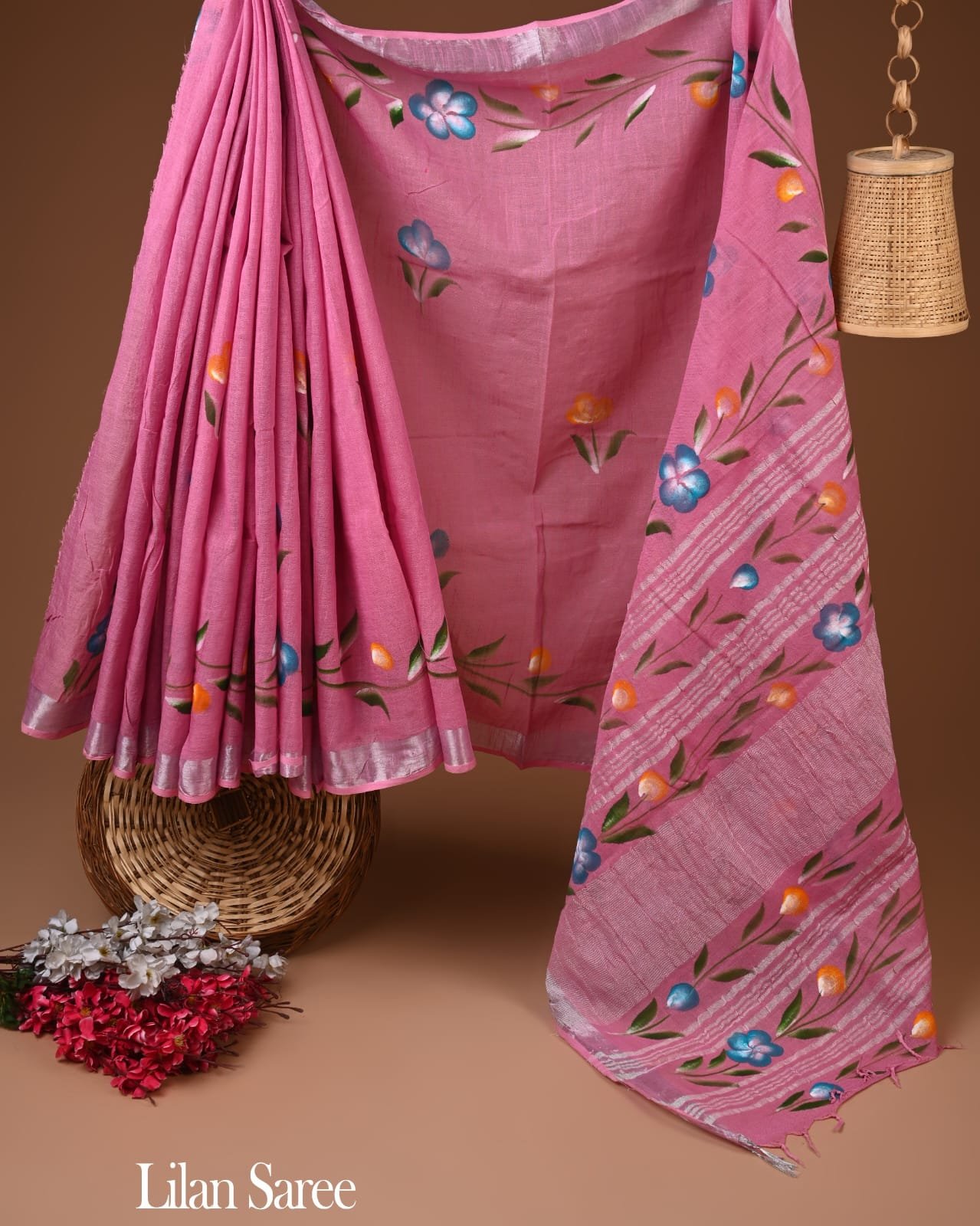 Cotton Linen Printed Saree