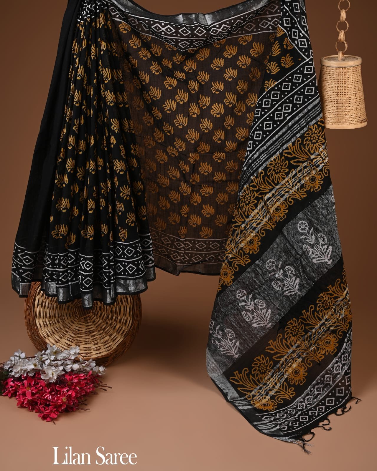 Cotton Linen Printed Saree