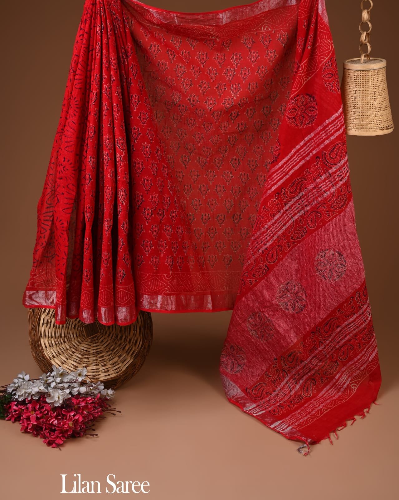Cotton Linen Printed Saree