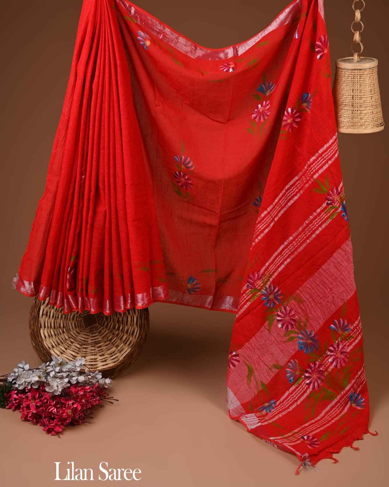 Cotton Linen Printed Saree