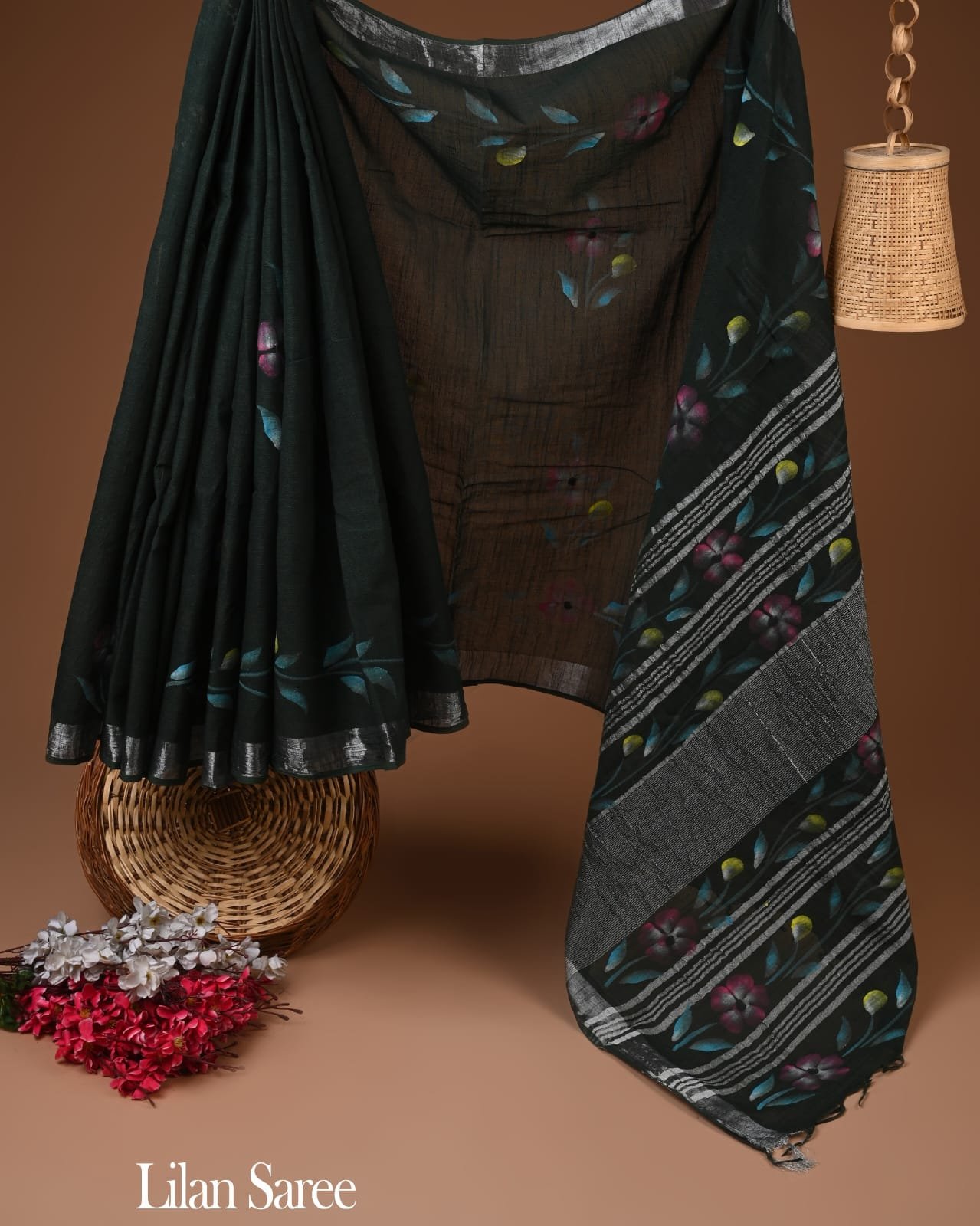 Cotton Linen Printed Saree