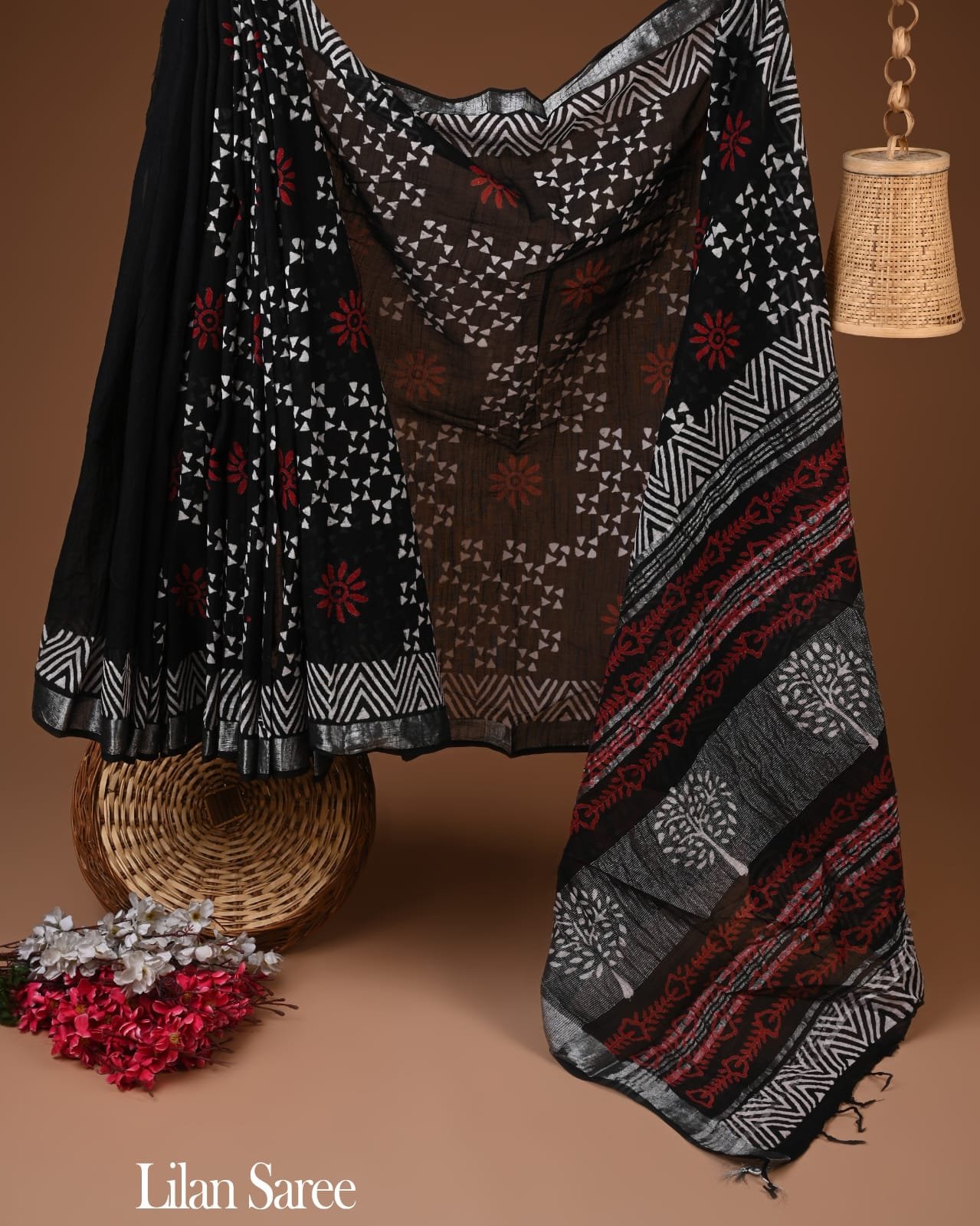 Cotton Linen Printed Saree