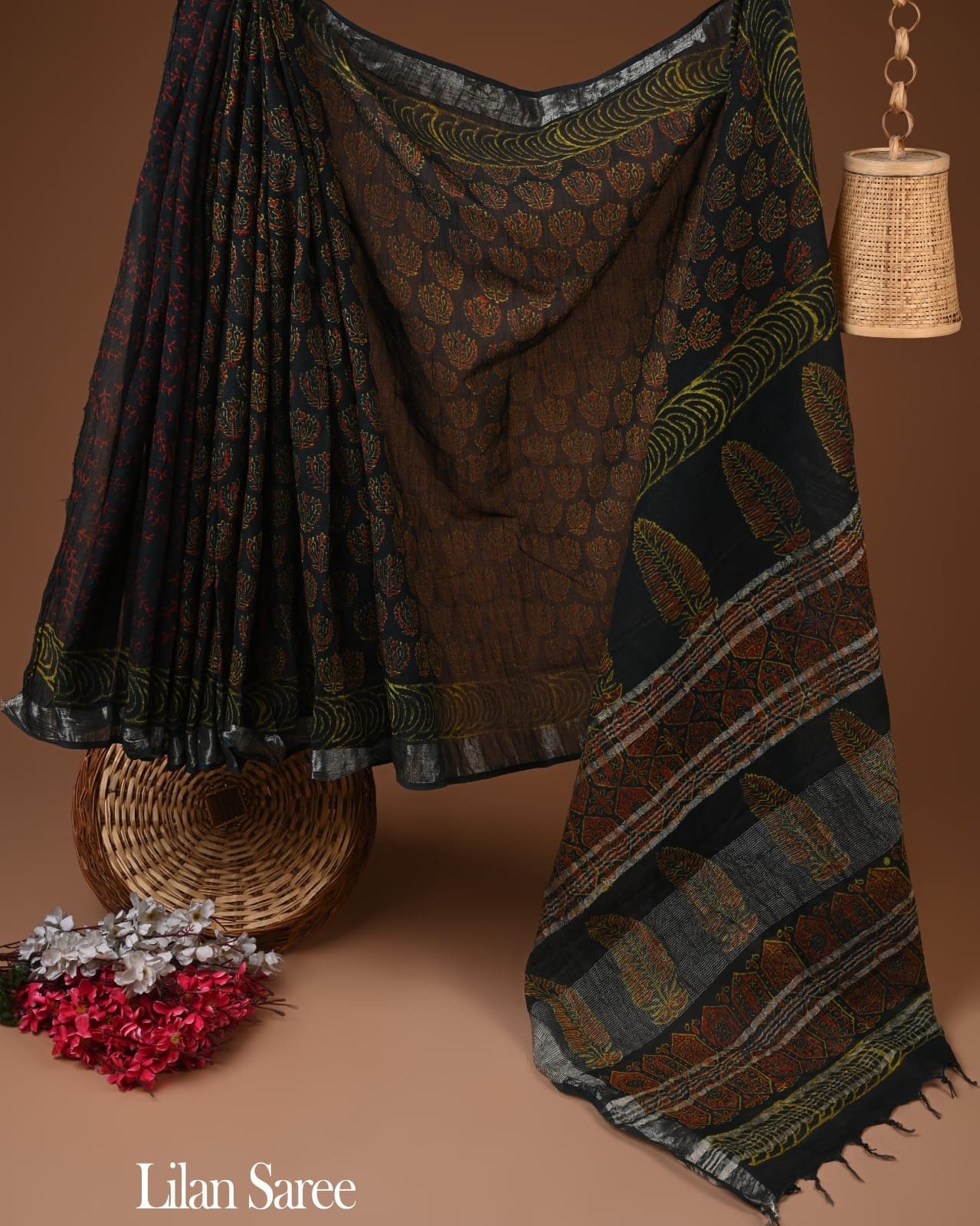 Cotton Linen Printed Saree