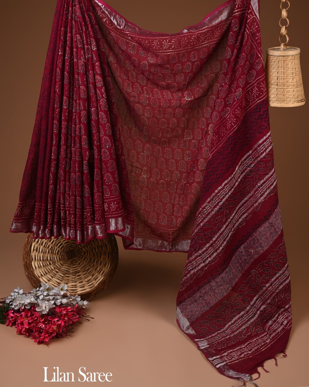 Cotton Linen Printed Saree