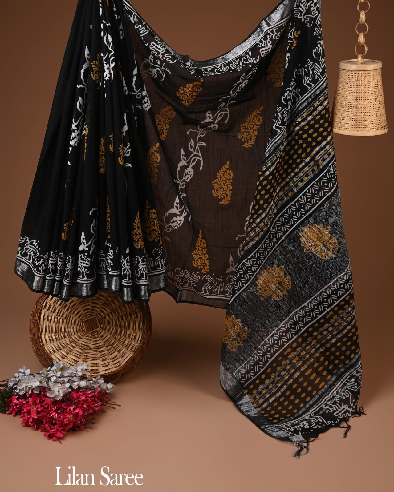 Cotton Linen Printed Saree