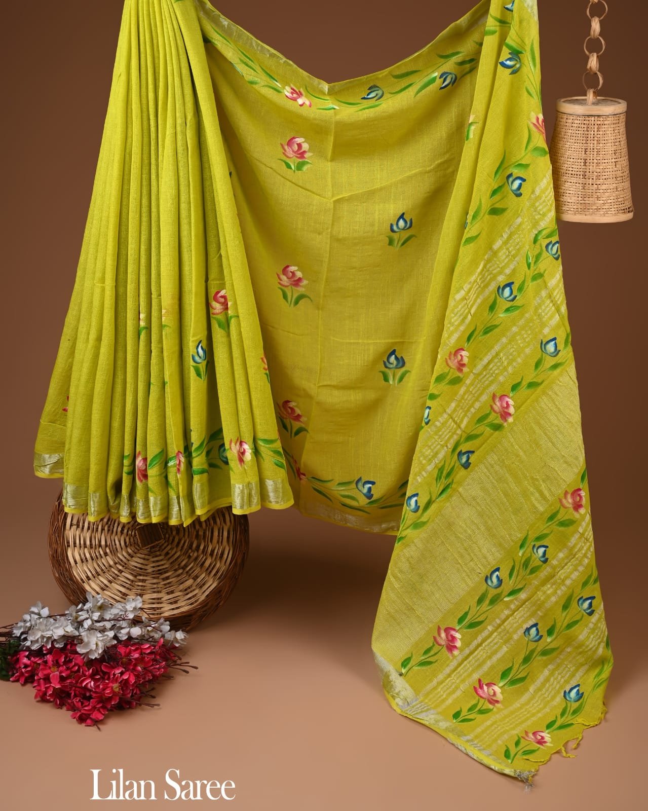 Cotton Linen Printed Saree