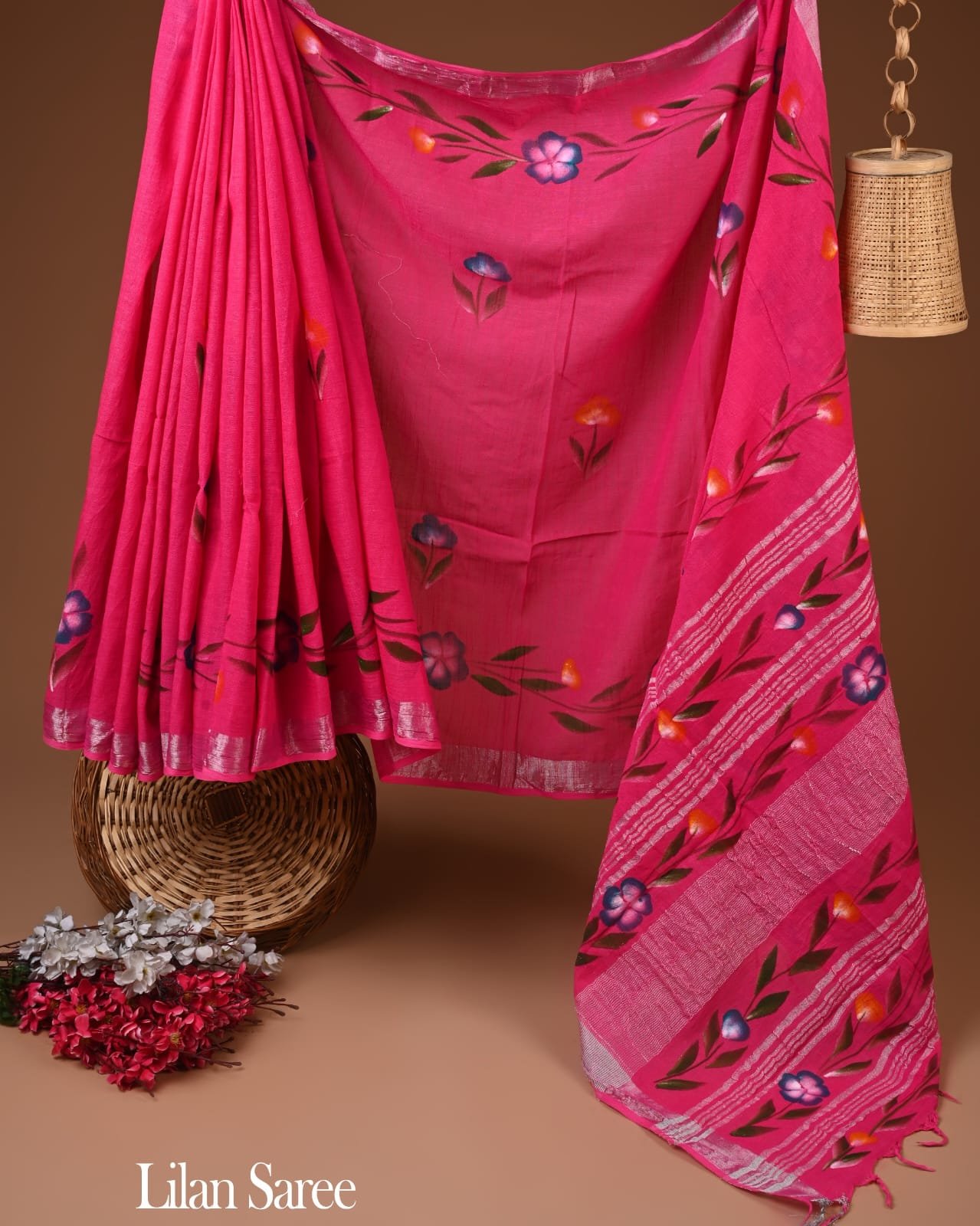 Cotton Linen Printed Saree