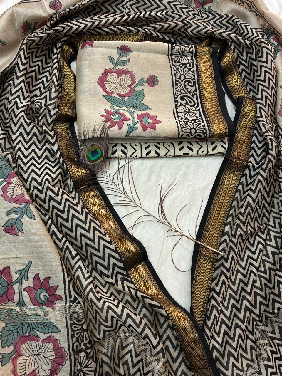 Maheshwari Block Printed Suit