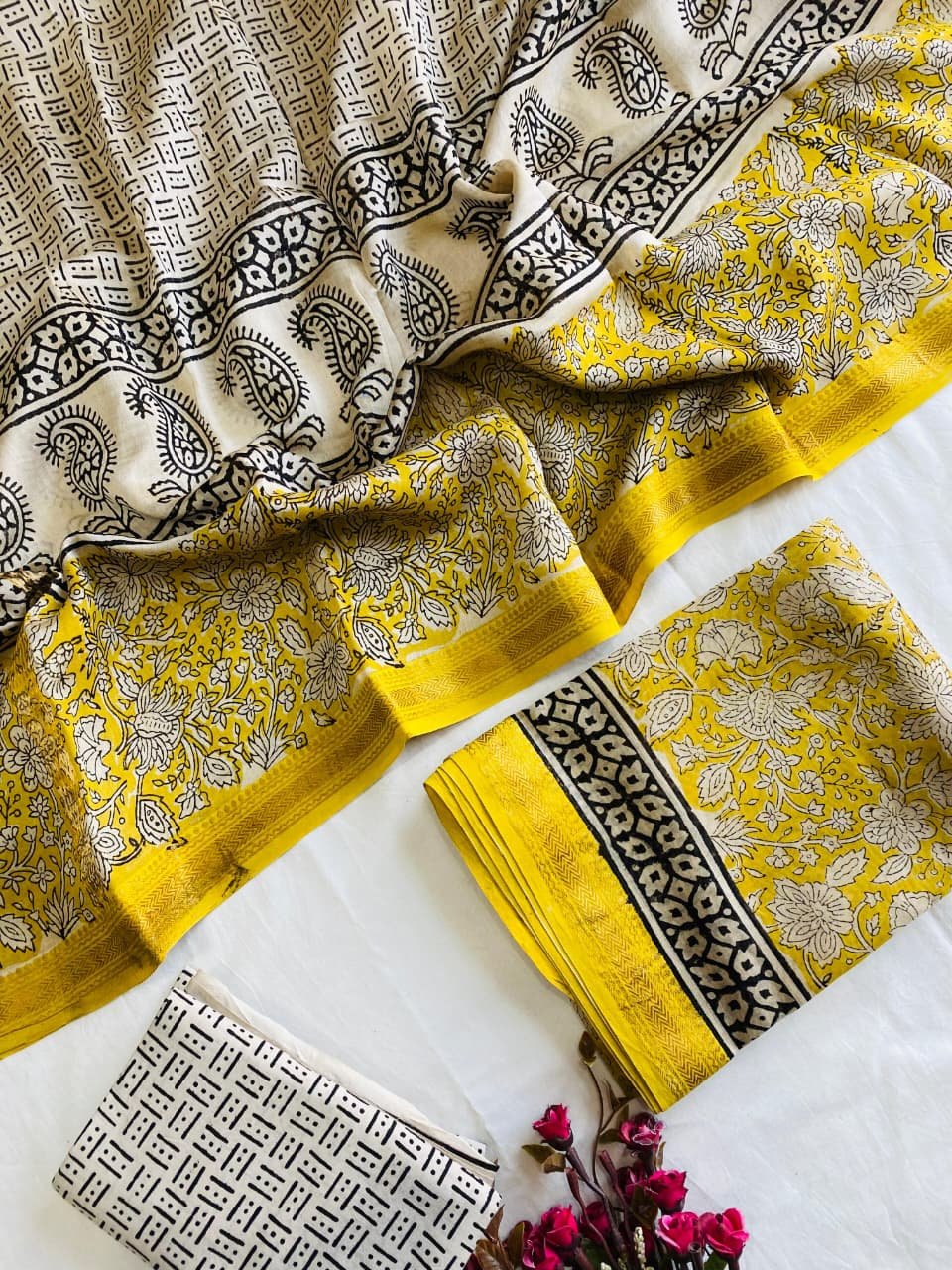 Maheshwari Hand Block Printed Suit