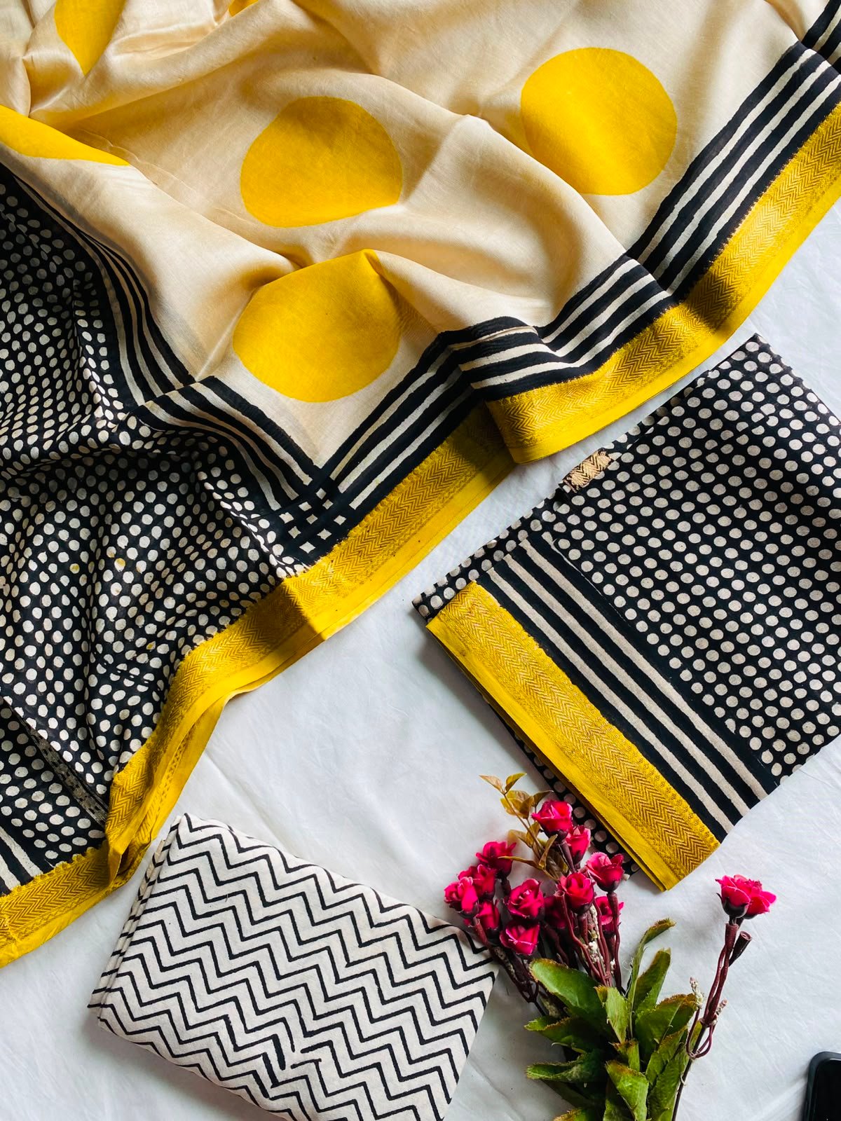 Maheshwari Hand Block Printed Suit