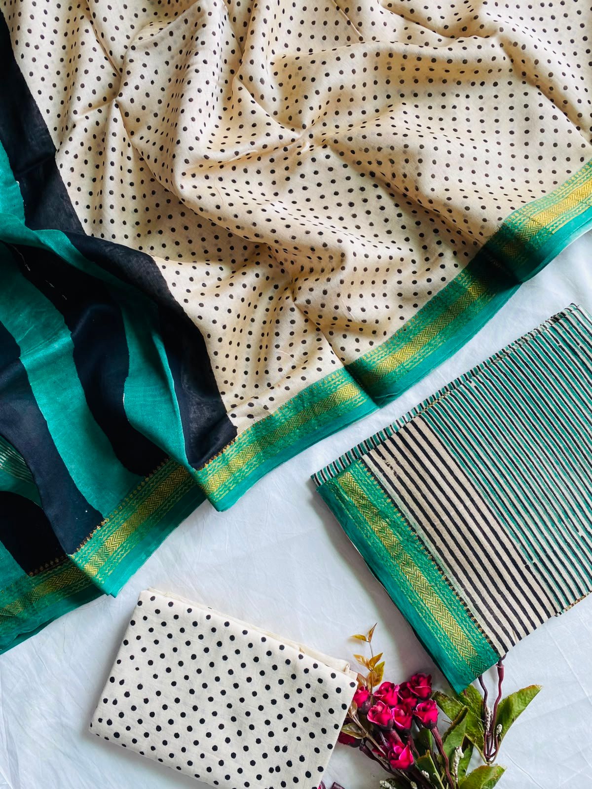 Maheshwari Hand Block Printed Suit