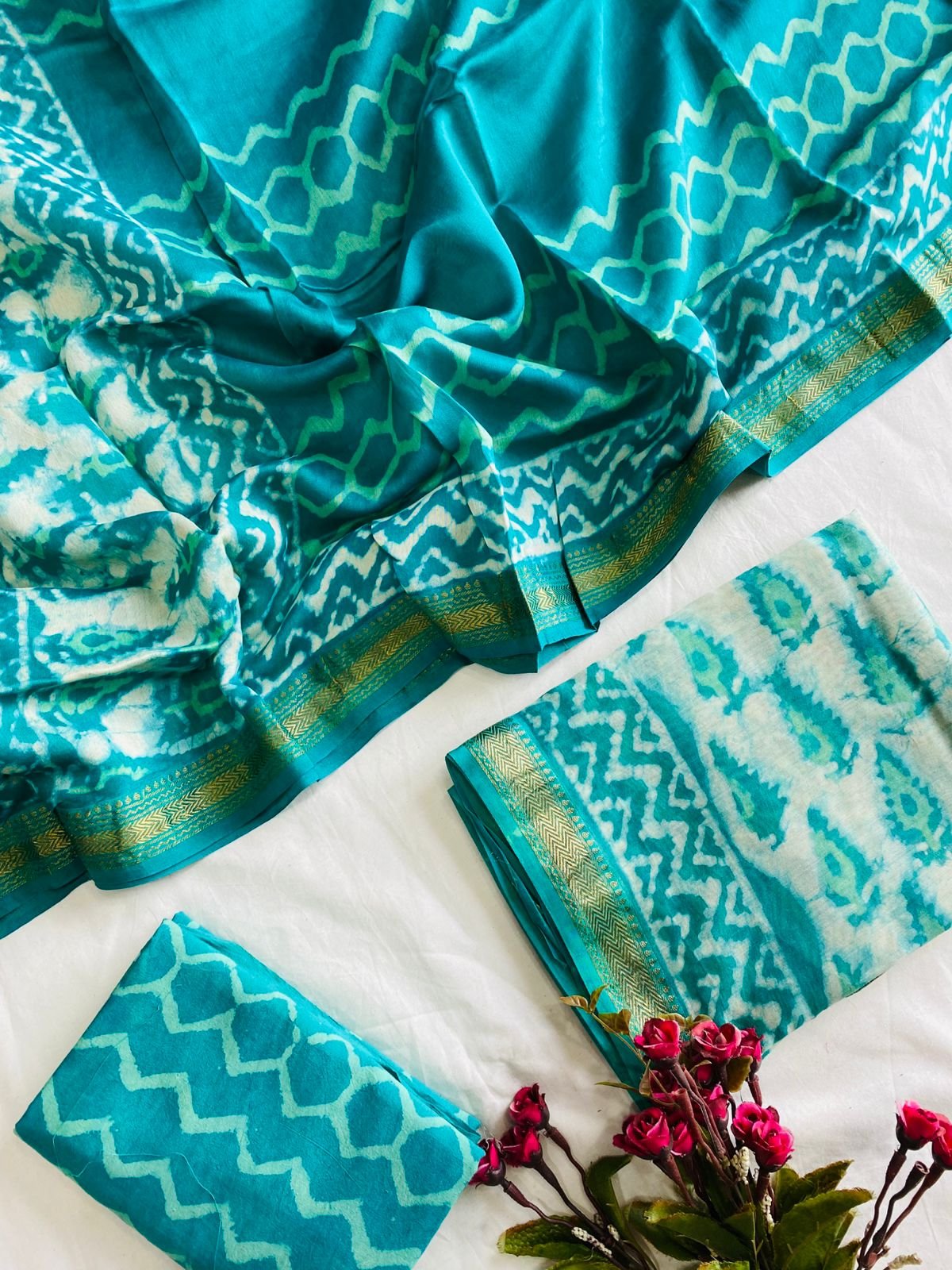 Maheshwari Hand Block Printed Suit