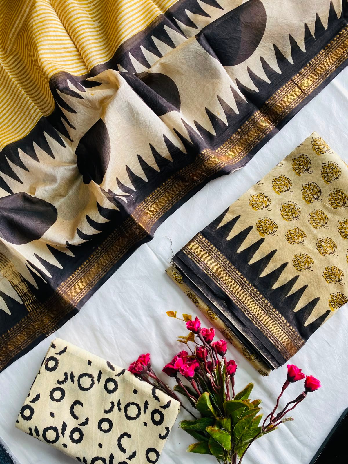 Maheshwari Hand Block Printed Suit