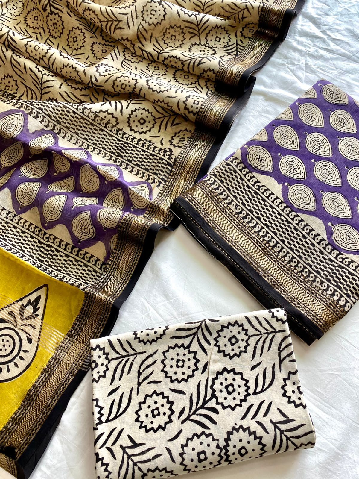 Maheshwari Hand Block Printed Suit